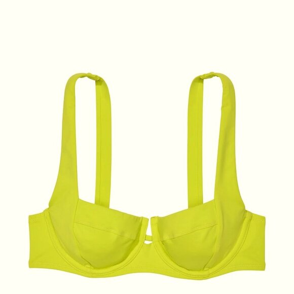 36DDD VICTORIA SECRET SWIM Lace-Up Back Strappy Bikini Top Lime Yellow Green NWT - Picture 4 of 8